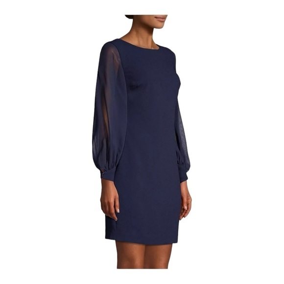 Trina Turk Energized Balloon-Sleeve Dress in Indigo NWT - Picture 6 of 12